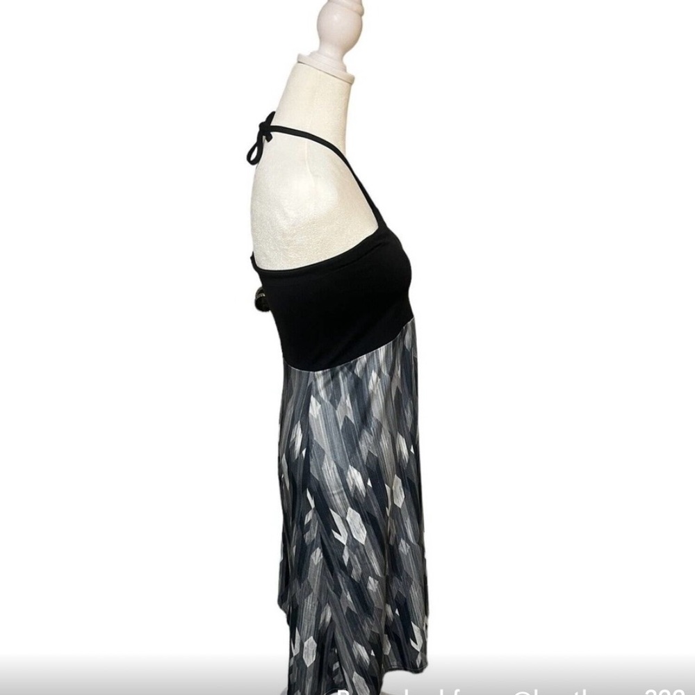 PrAna Solana Convertible Bandeau Halter Dress Maxi Skirt Black Aztec Womens M - Picture 5 of 9